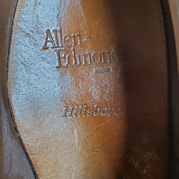 Vintage Allen Edmonds Monk Strap Shoes Mens 10.5 E Tan Leather Cap Toe USA main image 9